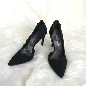 Nine West Johnny Black Suede Heels - US 5 / EU 35